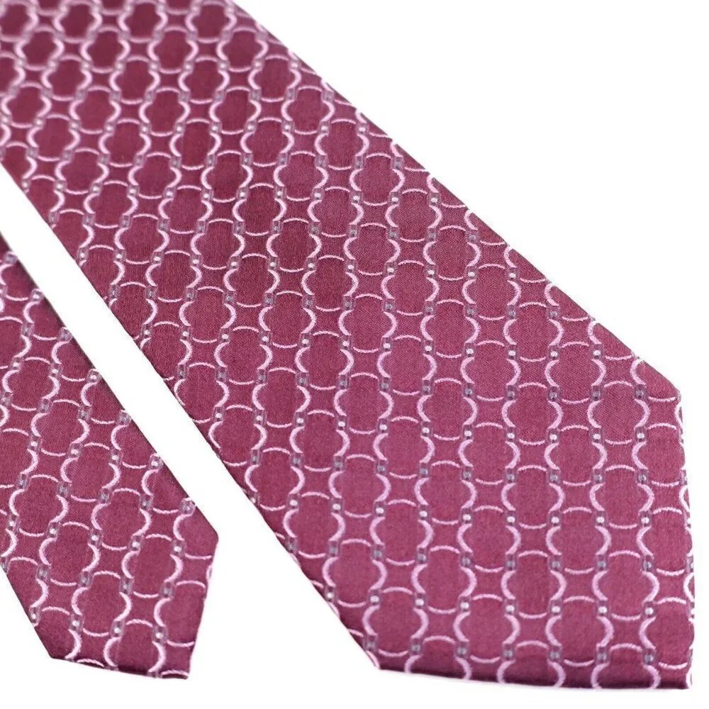 Calvin Klein‎ Red Burgundy Geometric Woven Tie
